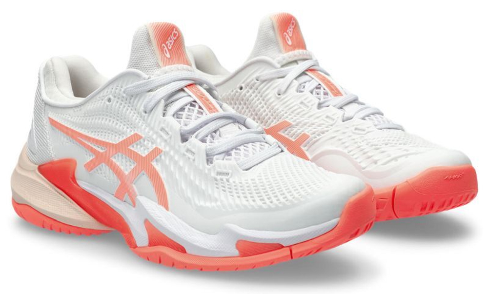 Женские Кроссовки теннисные Asics Court FF 3 - white/sun coral