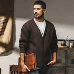 Кардиган-свитер толстая вязка мужской зимний утолщенный