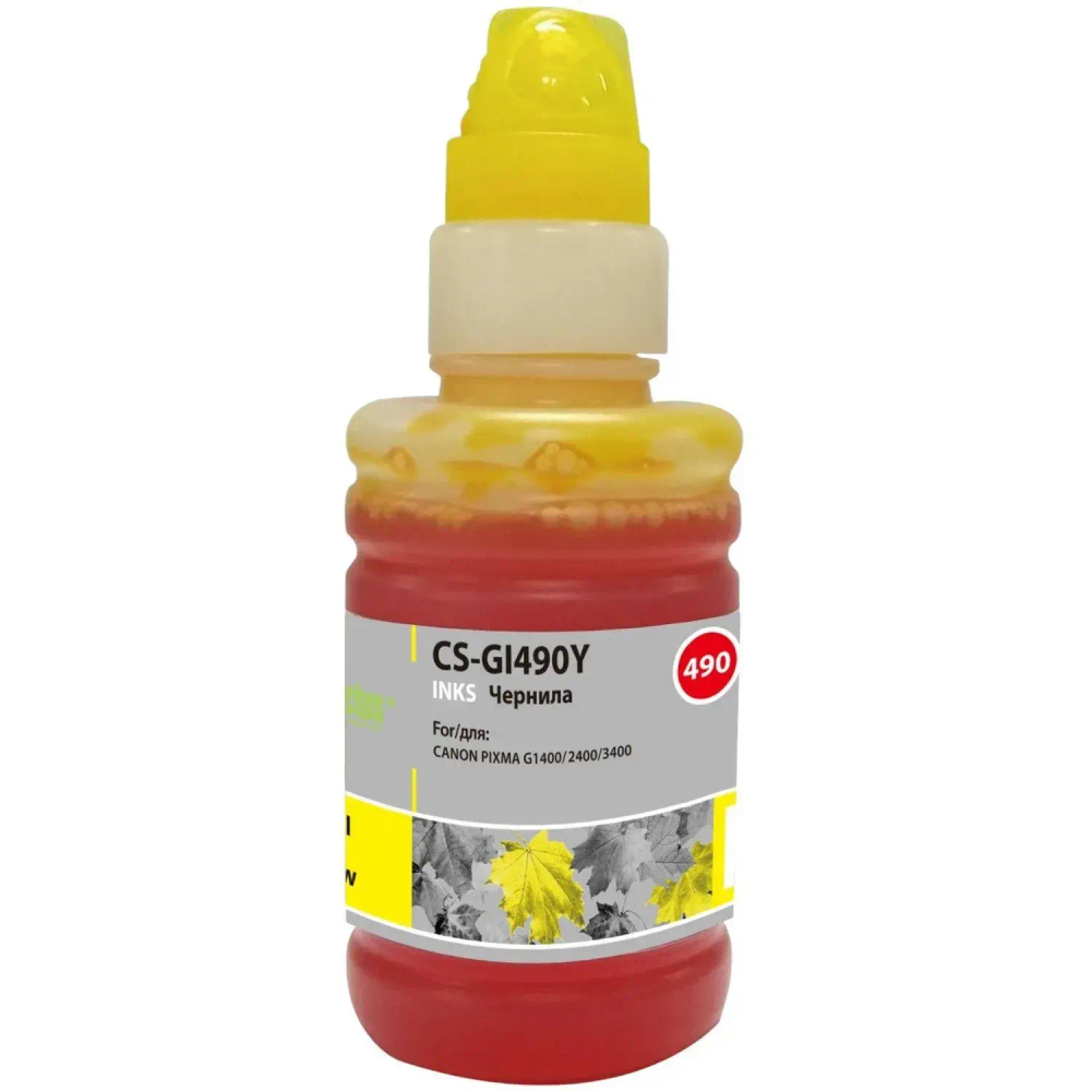 Чернила Cactus CS-GI490Y GI-490 жел. 100мл для Canon Pixma G1400/G2400