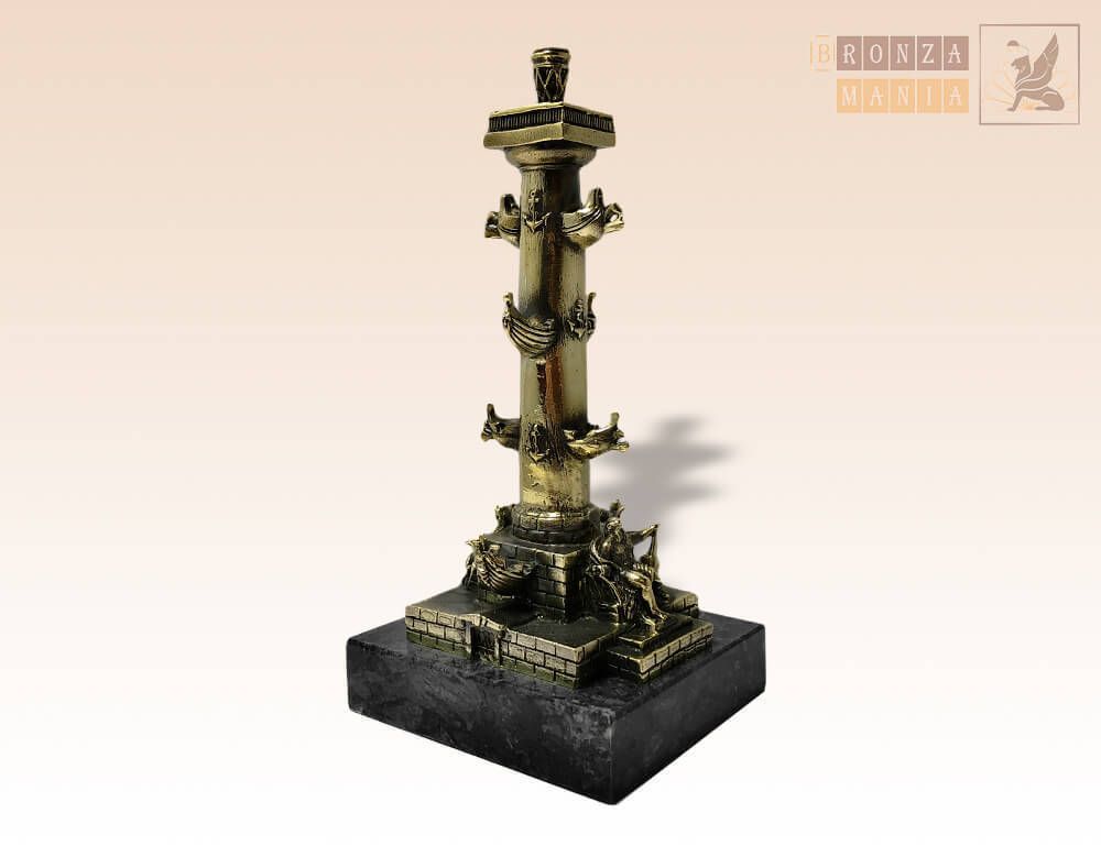 статуэтка Ростральная колонна на змеевике - Волга и Днепр