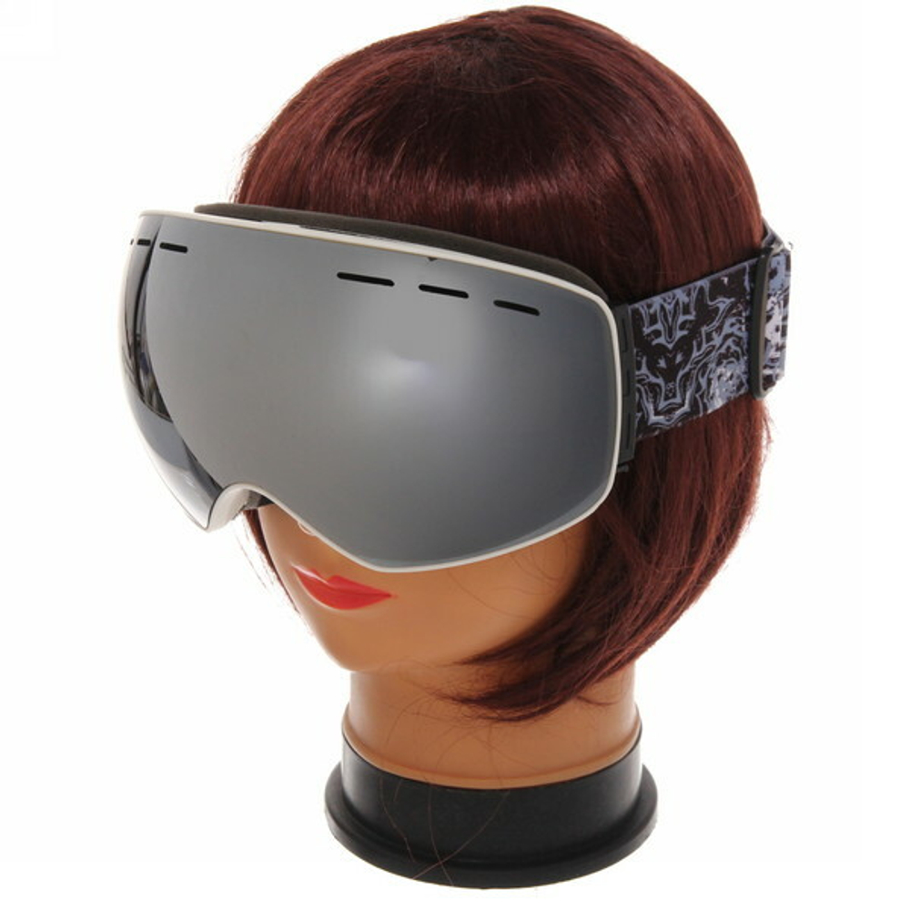 Очки горнолыжные H019, белая оправа/зеркальная линза