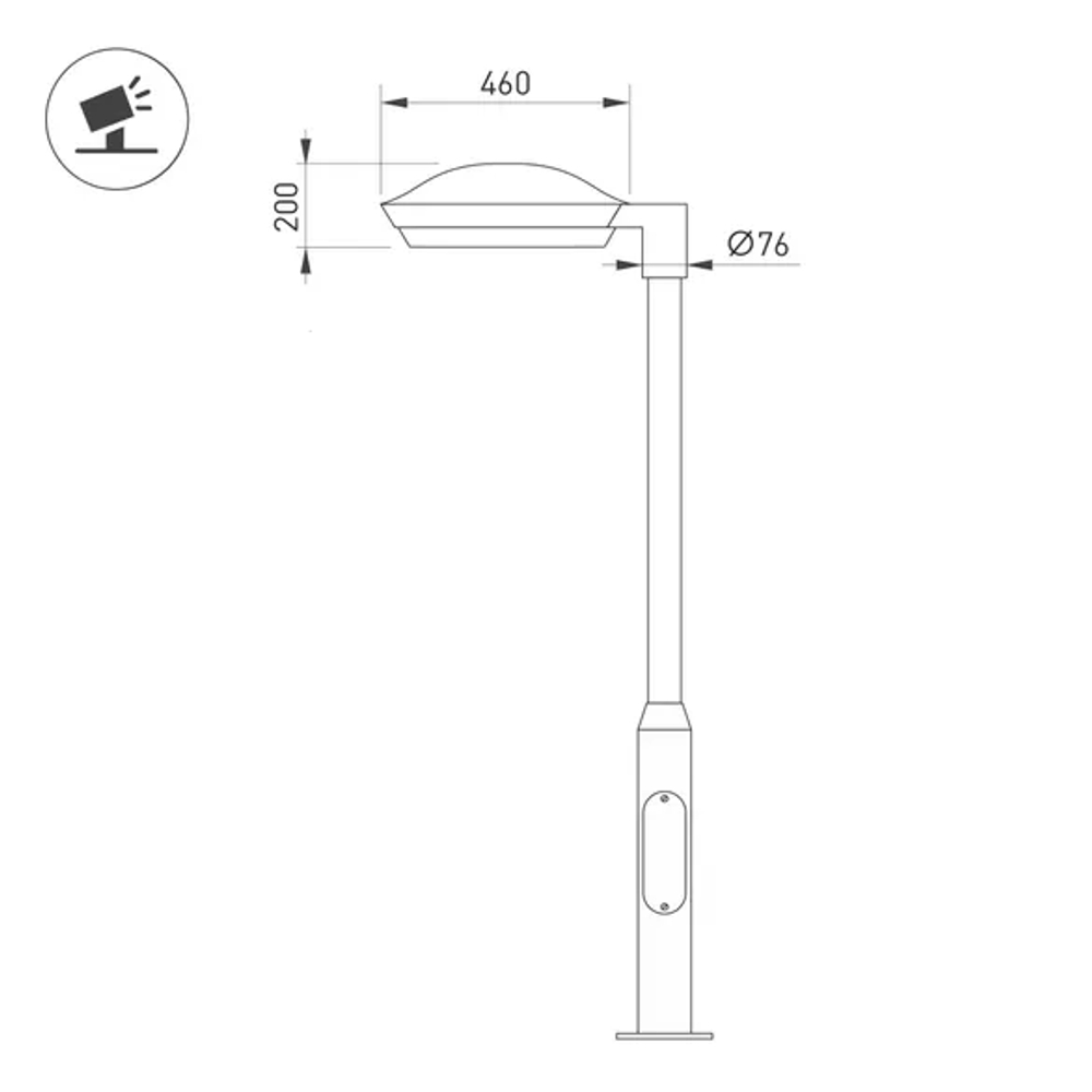 Светильник OXOR-ORNE-G1-460x200-50W Day4000 (BK, 120 deg, 230V) IP65 (Arlight, -) 052464