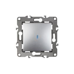 12-1102-03 ЭРА Выключатель с подсветкой, 10АХ-250В, IP20, Эра12, алюминий