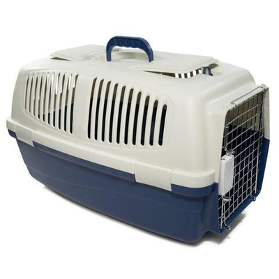 Переноска  для животных с металлической дверцей "Спутник" M, индиго, 560*365*330мм, серия TRAVEL, Triol