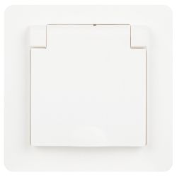 Розетка Intro Style 7-203-01 с заземлением 2P+E Schuko с крышкой 16А-250В IP20 СУ белый