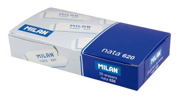 Ластик nata 620 скошенный 5.6х1.9х1.2 см, 20 шт, мягкий CPM620, Milan