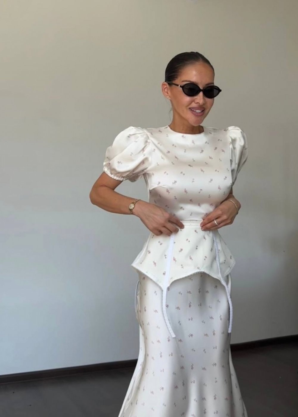 Платье "Стамбул", молочный с розовым