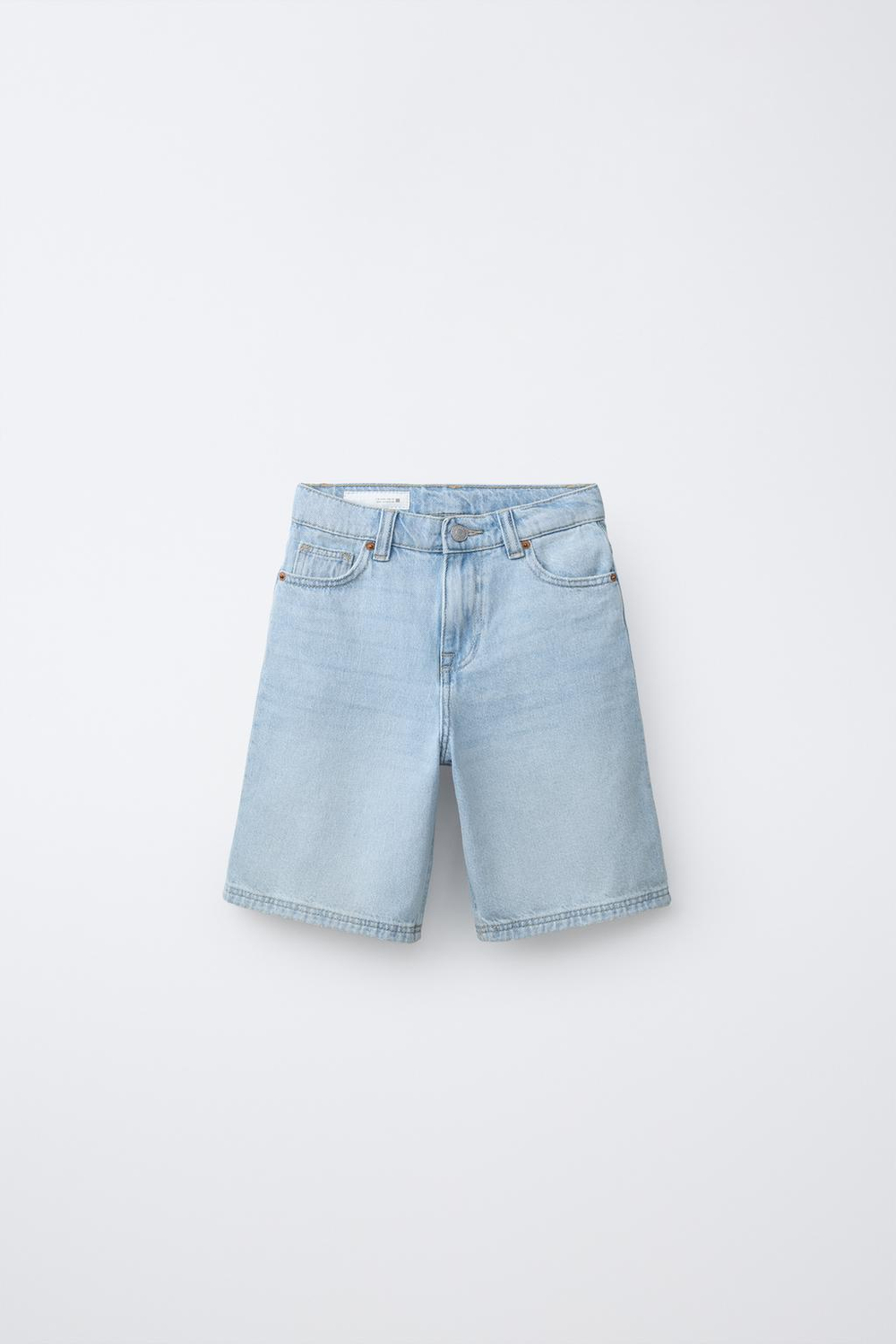ZARA ДЖИНСОВЫЕ ШОРТЫ RELAXED BAGGY, ГОЛУБОЙ