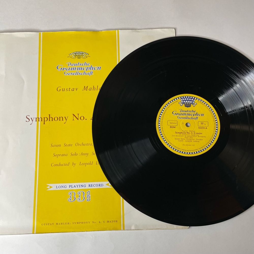 Винтажная виниловая пластинка LP Gustav Mahler Малер, Soprana Solo Anny Schlemm Conducted By Leopold Ludwig Симфония Symphony No. 4, G Major (Англия 1957)