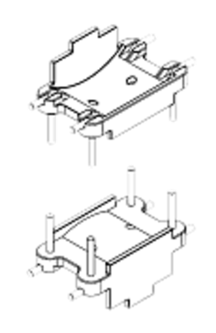 R15 - R24 Основание 4 выв. верт. PB-005