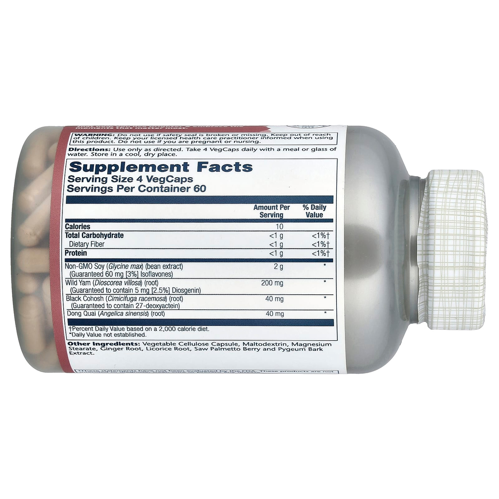 Solaray, PhytoEstrogen™ с диким ямсом, воронцом кистевидным и дудником китайским, 240 капсул VegCap