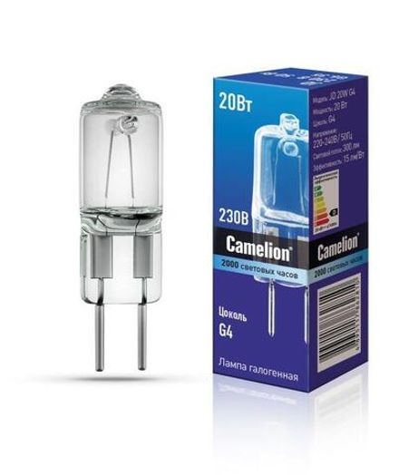 Лампа галогенная JD 20Вт капсула g4 3000К 240В g4 Camelion 10405