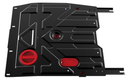 Защита картера и КПП АвтоБроня для Fiat Sedici (V - 1.6) 2005-2012/Suzuki SX4 I Classic (V - 1.6) 2006-2014, штампованная, сталь 1.8 мм, с крепежом, 111.05505.3