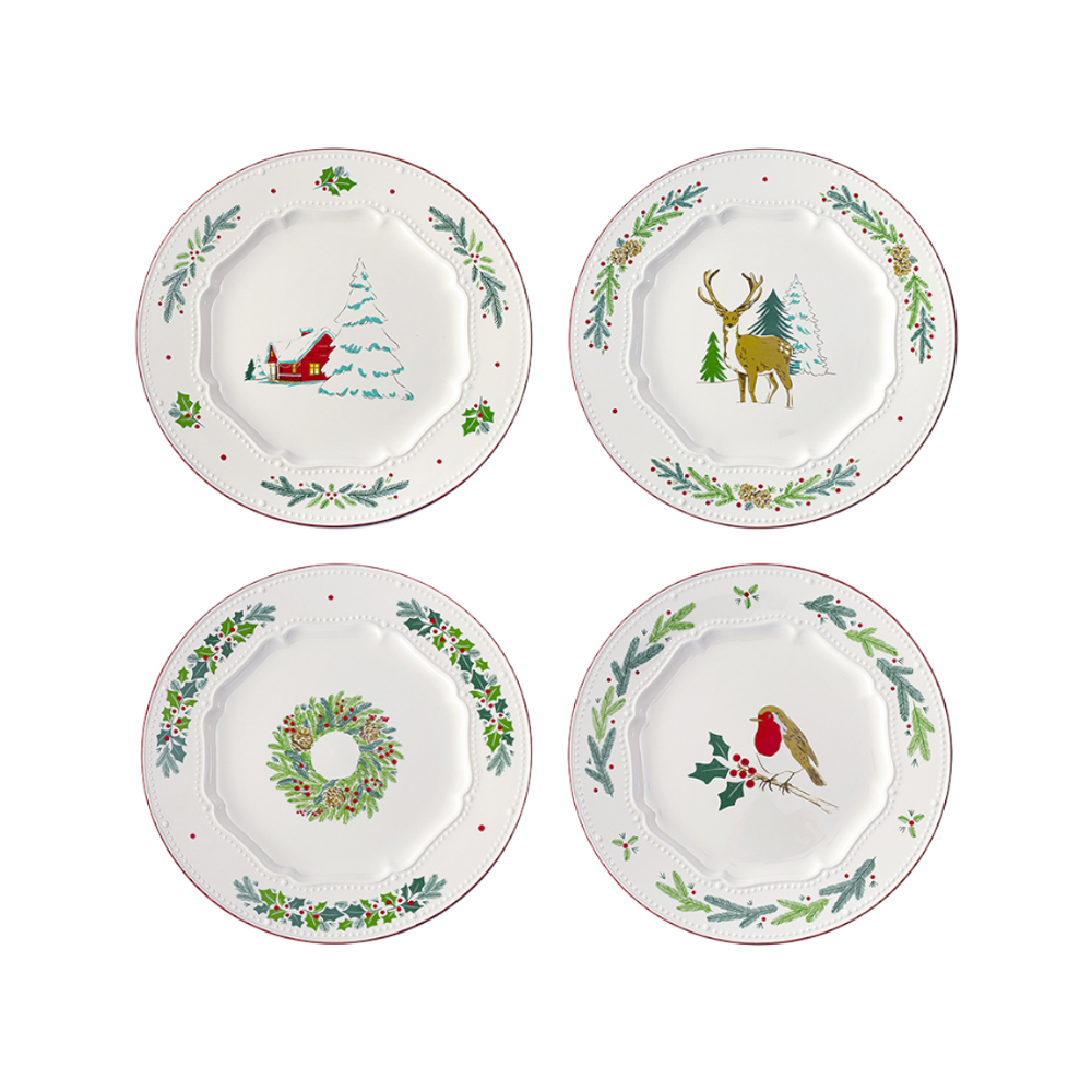 Набор из четырех тарелок Nordic winter 23 см