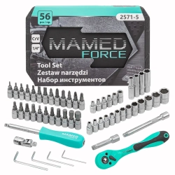 Набор инструментов PROFI 56пр. 1/4''(6гр)(4-14мм,Е4-Е10) MAMEDFORCE MF-2571-5
