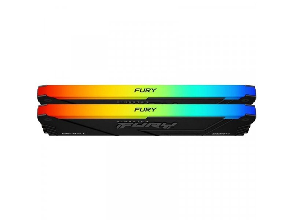 Оперативная память Kingston Fury Beast Black RGB KF432C16BB2AK2/16WP, DDR4 2х 16ГБ 3200 МГц, DIMM, RTL