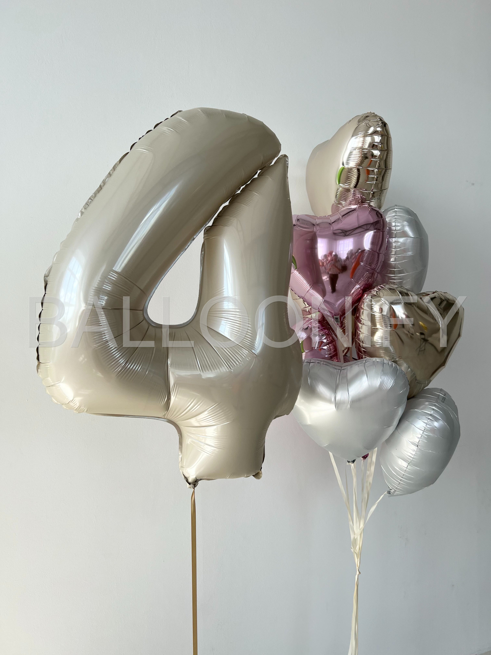 Набор шаров "Блеск и нежность" с цифрой