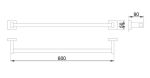 Полотенцедержатель 600 мм нерж.сталь CLASSIC 09031.B глянцевый