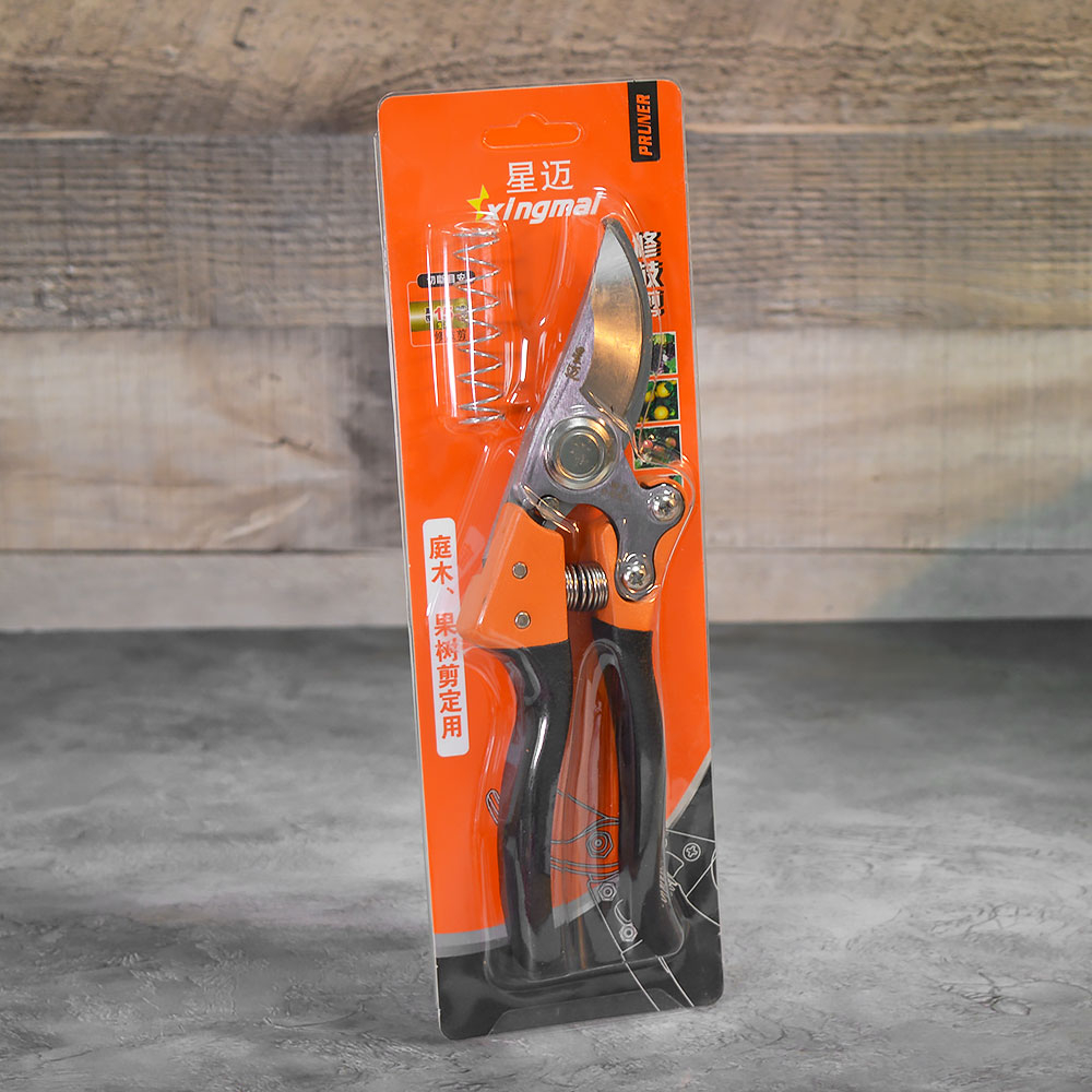 Секатор садовый 21см с пружиной, нерж сталь+TPR