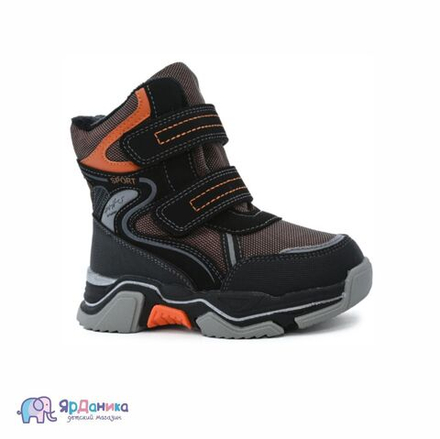 Зимние ботинки М+Д оранжево-черные 2822-12