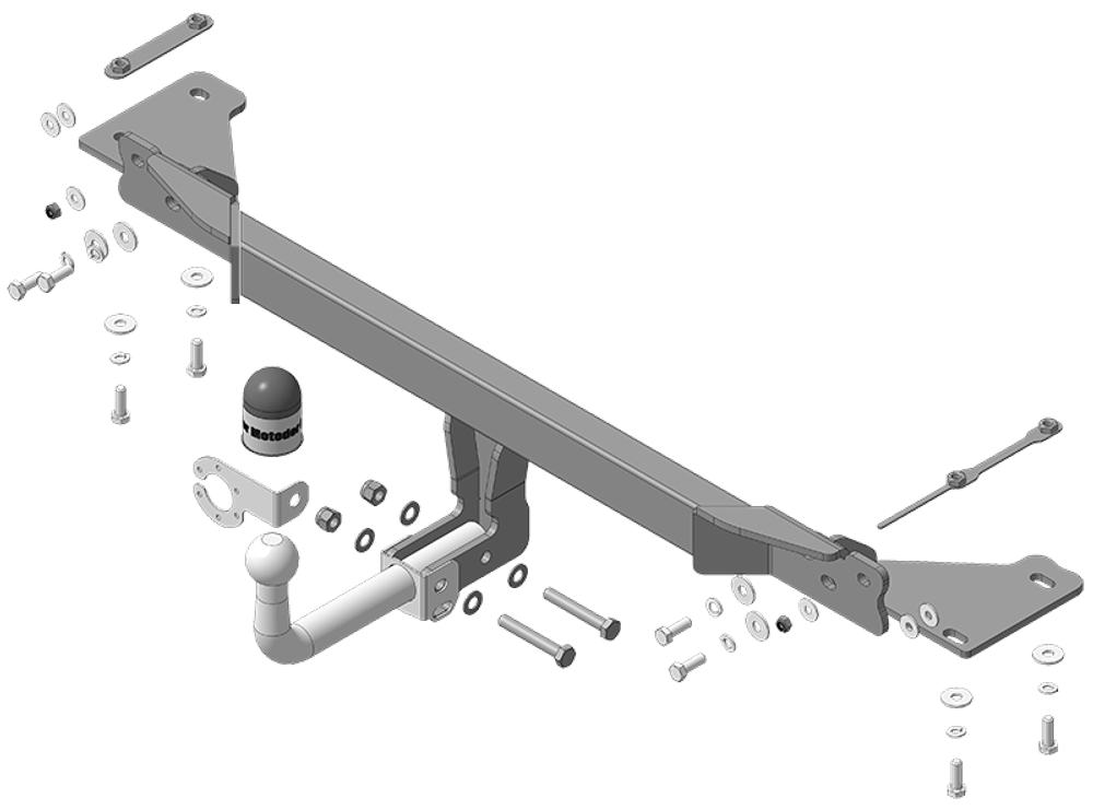 Фаркоп Motodor Geely Atlas Pro, 2021 - н.в., Belgee X70 2024- (оцинк. Шар) арт.94204-A