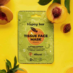 Маска для лица тканевая Happy Bar Персик с лифтинг-эффектом