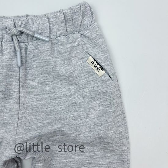 Джоггеры из футера(тонкого), Серый меланж