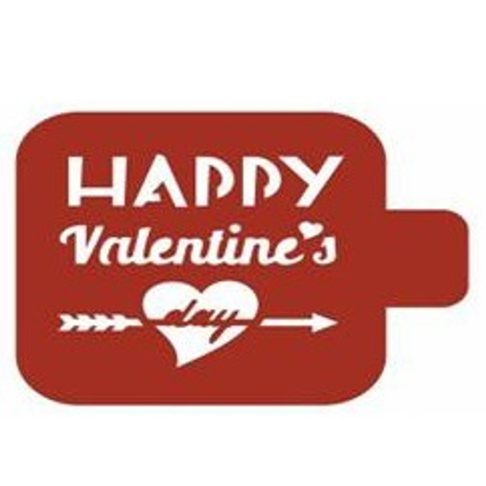 Трафарет "Happy Valentine's Day Сердце" 09 см