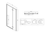 Душевая дверь Slim-N VDPH-5SN900CLGM, 900, вороненая сталь, стекло прозрачное, , шт