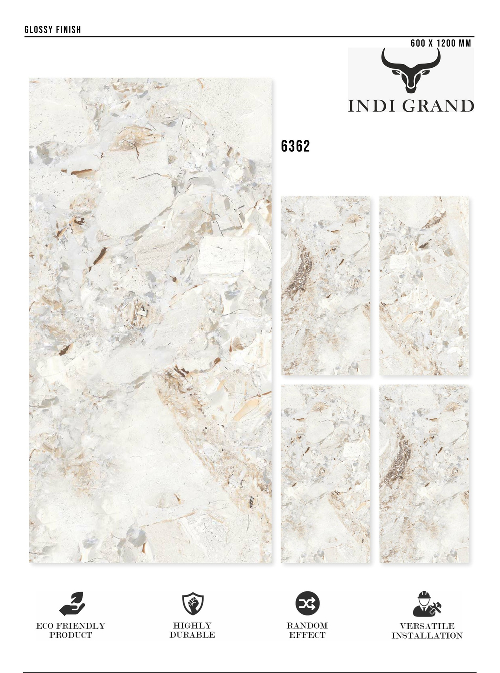 Керамогранит glossy №4 , 60х120, 6362