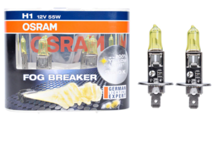Лампы галогеновые OSRAM H1 12V 55W +60% 2600K 62150FBR