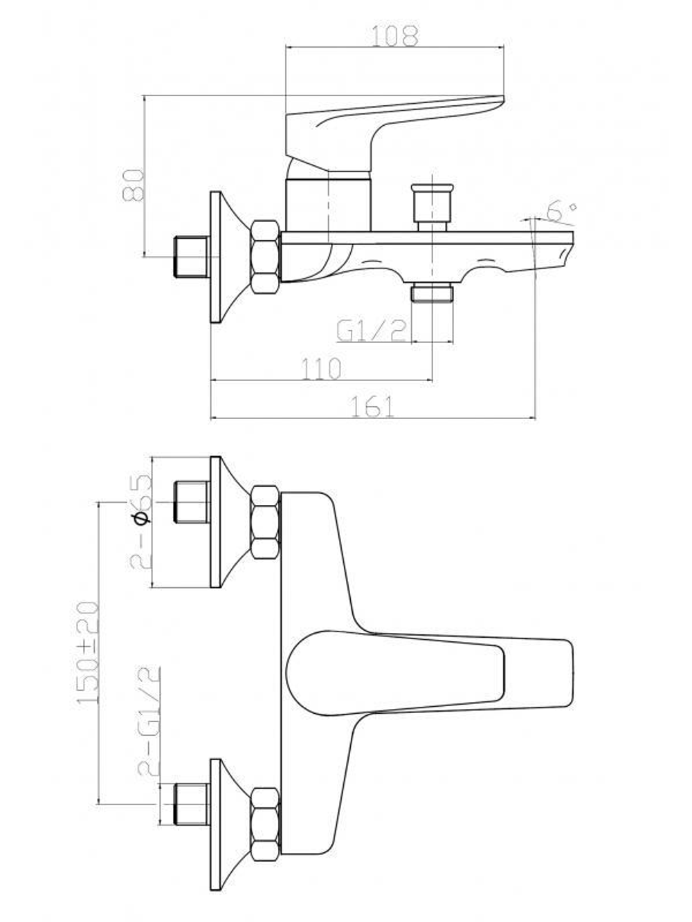 Смеситель для ванны однорычажный WeltWasser  WW MX  ODER 403 4665293456437 Хром  С изливом