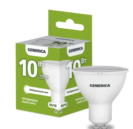 GENERICA IEK Лампа светодиод 10Вт GU10 4000К