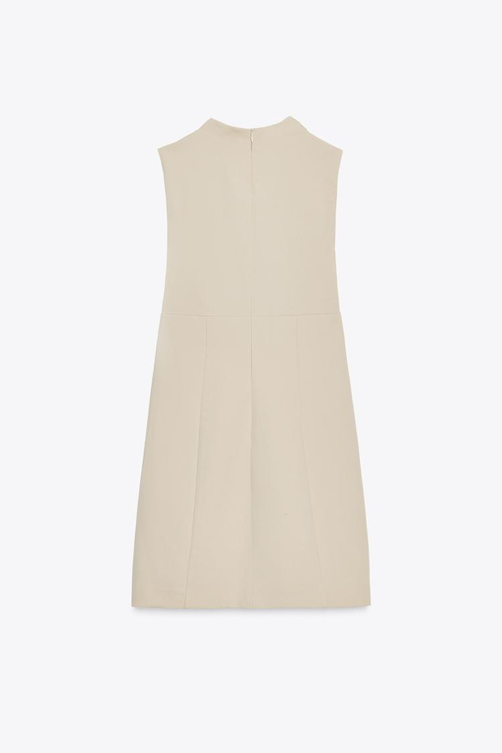 ZARA КОРОТКОЕ ПЛАТЬЕ С ДРАПИРОВАННЫМ ВЫРЕЗОМ, БЕЖЕВЫЙ