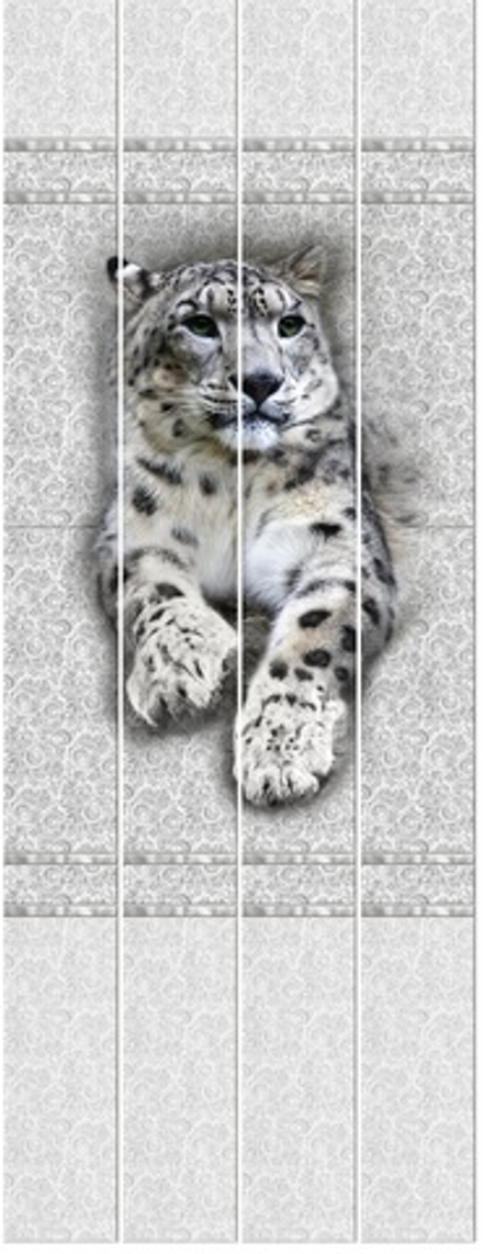 Панель ПВХ Discovery Снежный барс 08-003 (00550) (панно из 4 шт.)