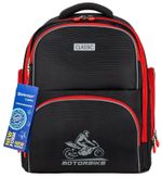 Рюкзак BRAUBERG CLASSIC, легкий каркас, премиум материал, "Motorbike", черный, 270583