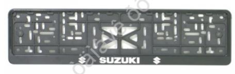 Рамка под номер пластик Черная защелка надпись Серебро - СУЗУКИ\SUZUKI 776167