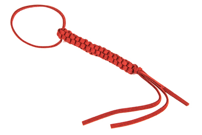 Красный квадратный замшевый темляк