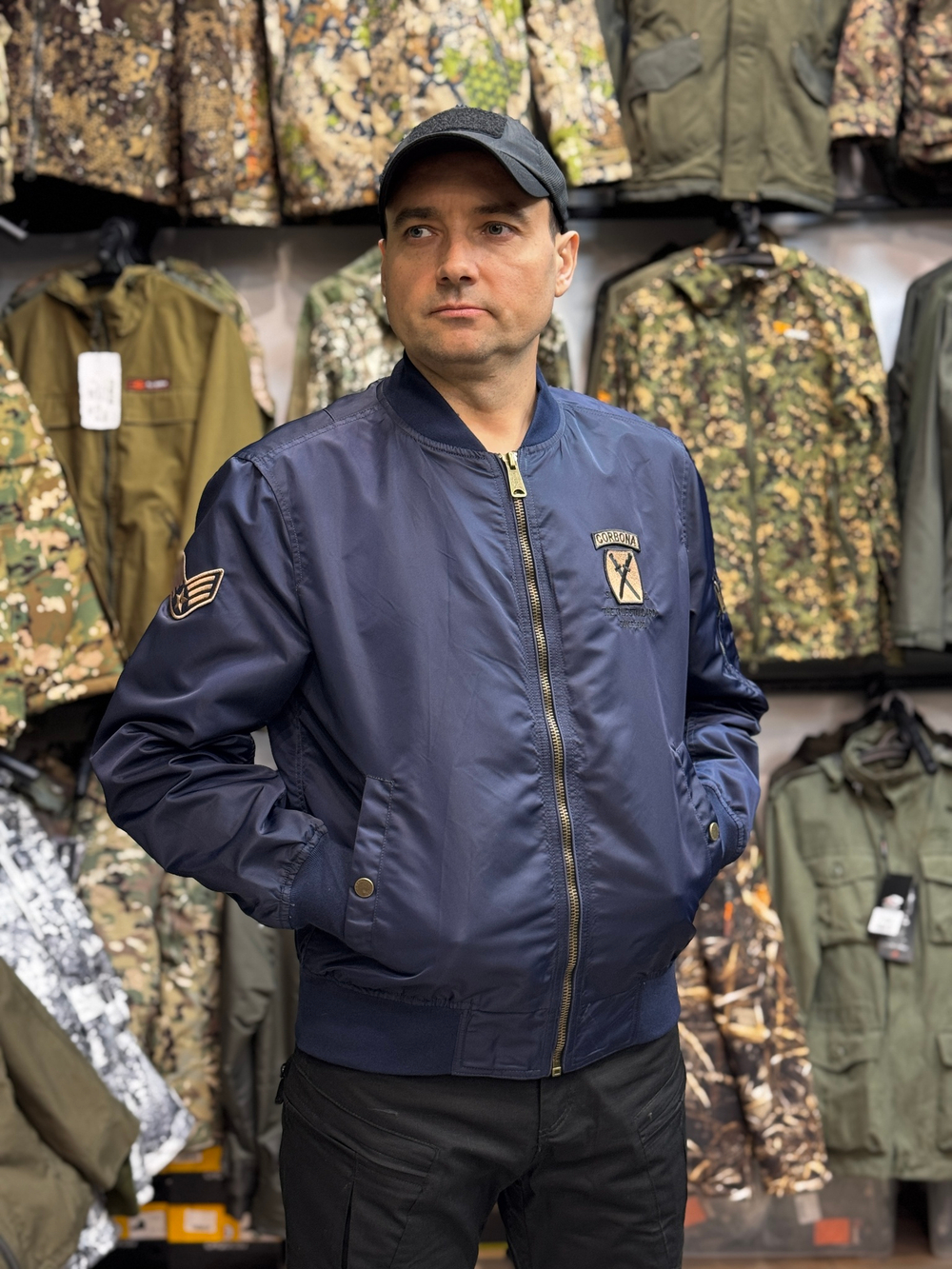 Куртка бомбер Corbona синий Лето