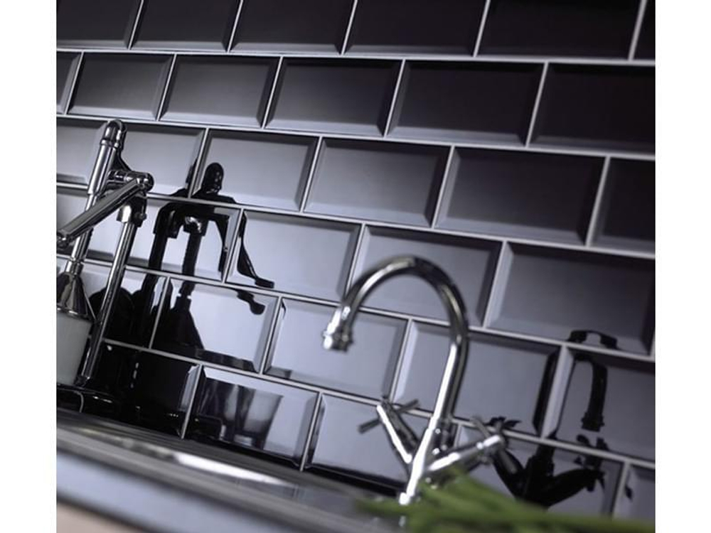 Dar Ceramics Biselado Negro Brillo 10x20