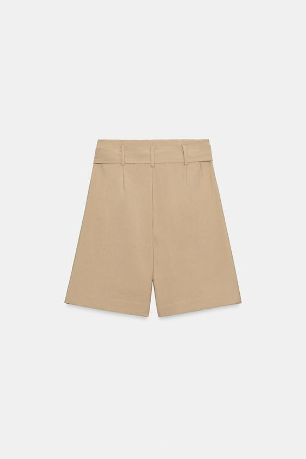ZARA ШОРТЫ С ПОЯСОМ-БАНТОМ, МЯГКИЙ КАШТАНОВЫЙ
