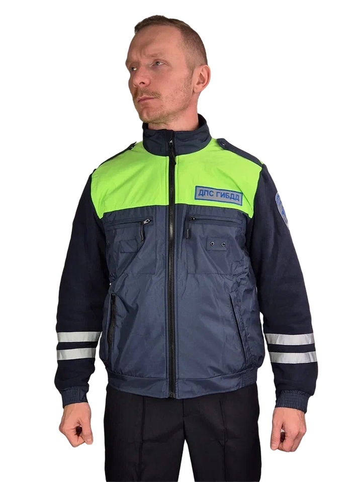 Кофта ДПС флисовая нового образца с шевронами (с лимонными вставками) (А)