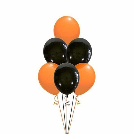 Фонтан из оранжевых и черных шаров_4