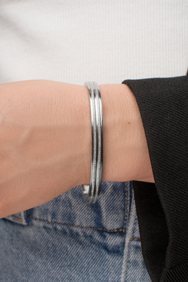 Браслет стальной "Полосы": в серебристом цвете
