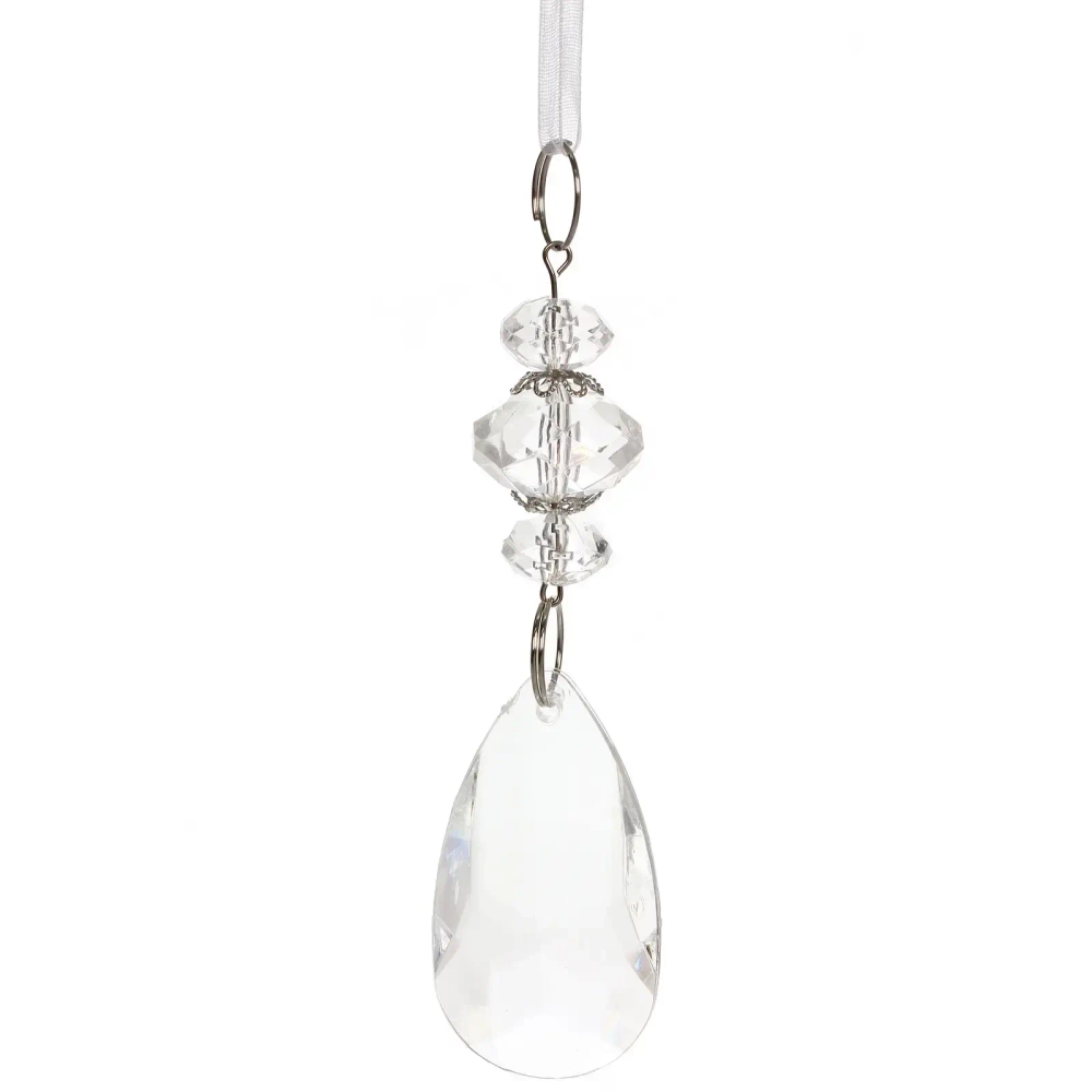 Украшение новогоднее «Сияющая капля» 10 см, Прозрачный