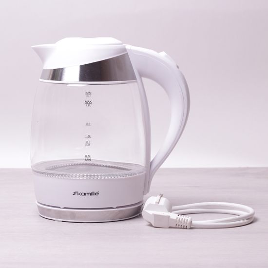 Чайник 1.8 л электрический с синей LED подсветкой Kamille KM 1702A