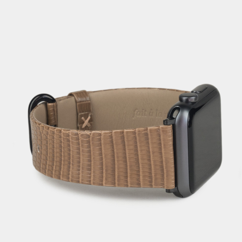 Ремешок для Apple Watch 40/41/42 mm из кожи ящерицы,  цвета кофе