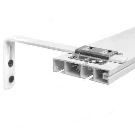 Кронштейн стеновой с пластиной и заглушкой для потолочного карниза ПВХ, длина 21 см