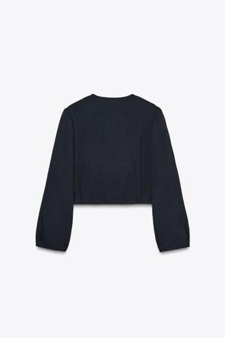 ZARA УКОРОЧЕННЫЙ БЛЕЙЗЕР С ЗОЛОТИСТЫМИ ПУГОВИЦАМИ, МОРСКОЙ СИНИЙ