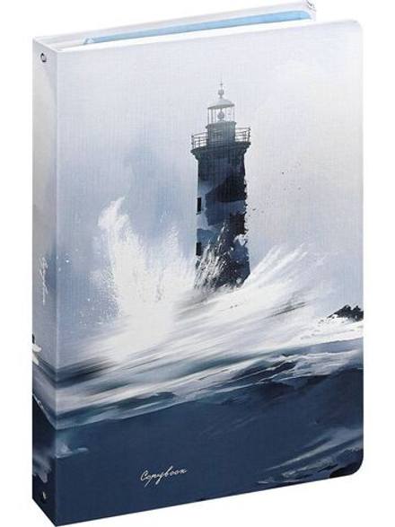 Тетрадь А4 120+120л кл. на кольцах Проф-Пресс "Морской дизайн - 1" холст